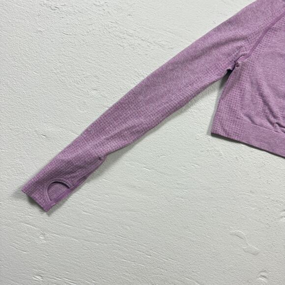 Gymshark Seamless Long Sleeve Crop Top Lilac Purple, Size XS - Picture 3 of 6